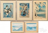 FIVE JAPANESE WOODBLOCK PRINTS