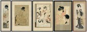 Five Japanese woodblock prints