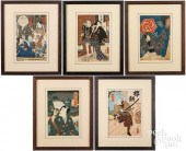 FIVE JAPANESE WOODBLOCK PRINTS