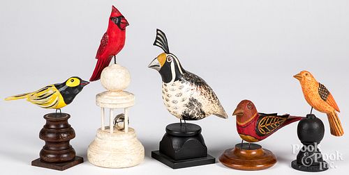 FIVE JONATHAN BASTIAN CARVED AND