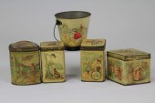 FIVE JUVENILE BISCUIT TINS 189