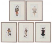 FIVE KACHINA PAINTINGS(Probabl