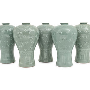 Five Korean Celadon Ground