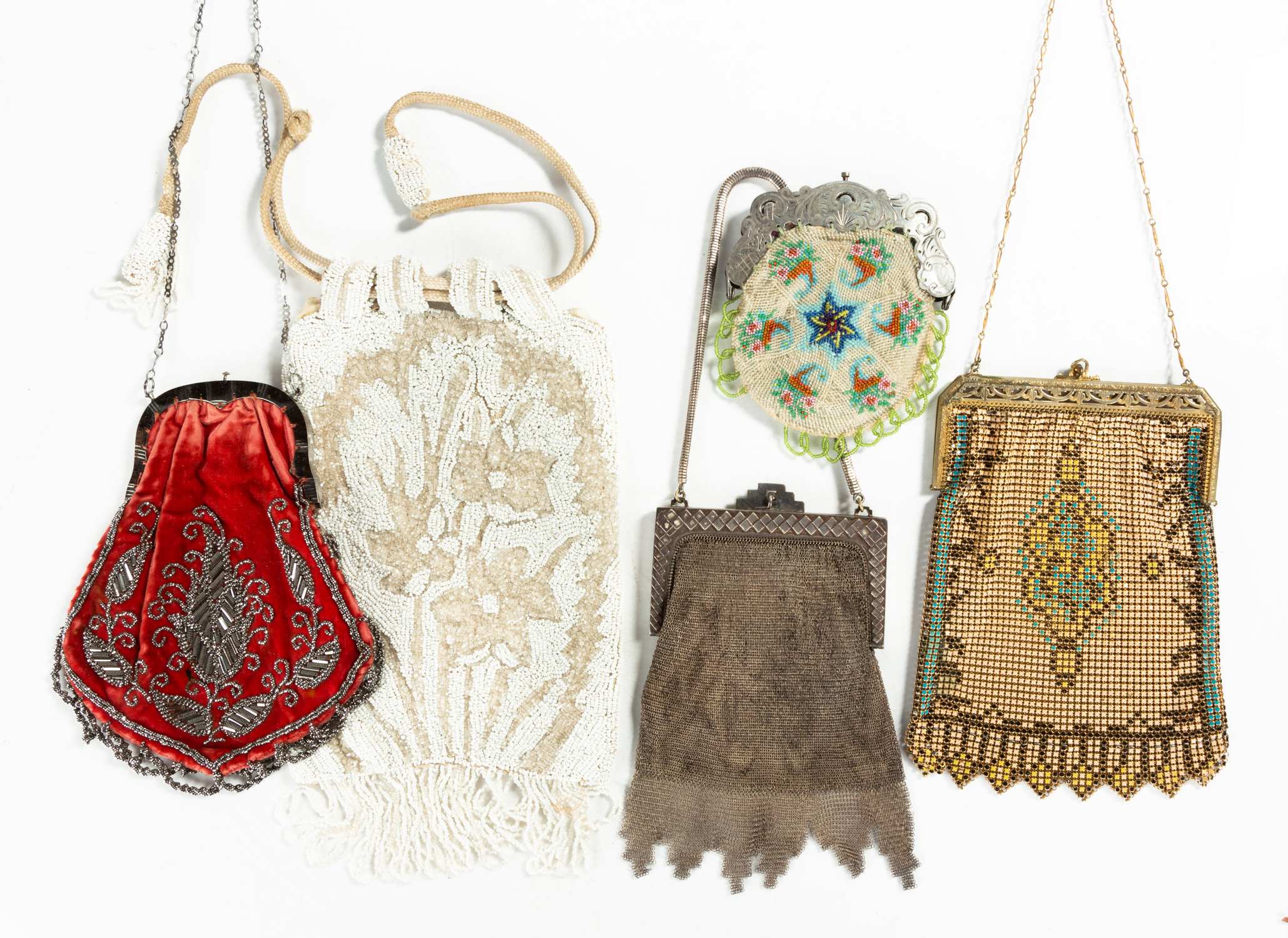 FIVE LADIES' EVENING BAGS Including