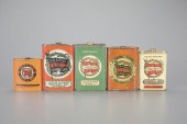 FIVE LAFLIN & RAND POWDER TINS