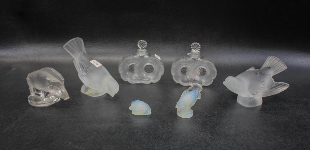 FIVE LALIQUE AND TWO SABINE