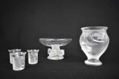 FIVE LALIQUE COLORLESS GLASS I
