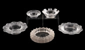 FIVE LALIQUE FROSTED COLORLESS