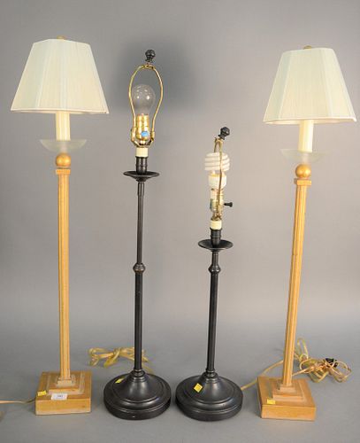 FIVE LAMPS TO INCLUDE PAIR OF