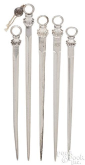 FIVE LARGE GEORGIAN SILVER SKE