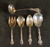 FIVE LARGE STERLING SILVER SER