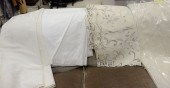 FIVE LARGE TABLECLOTHS, ONE MA
