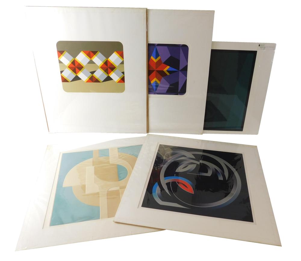 FIVE LARGE UNFRAMED MODERN PRINTS