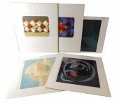 FIVE LARGE UNFRAMED MODERN PRI