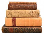 FIVE LEATHERBOUND BOOKSFive Le