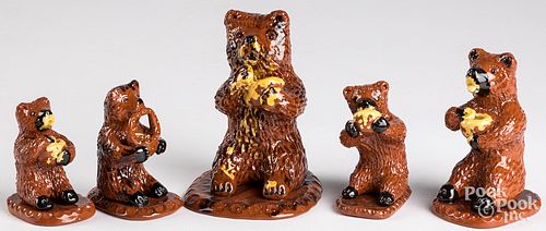 FIVE LESTER BREININGER REDWARE