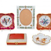 Five Limoges Painted and Parce