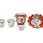 Five Limoges Painted and Parce