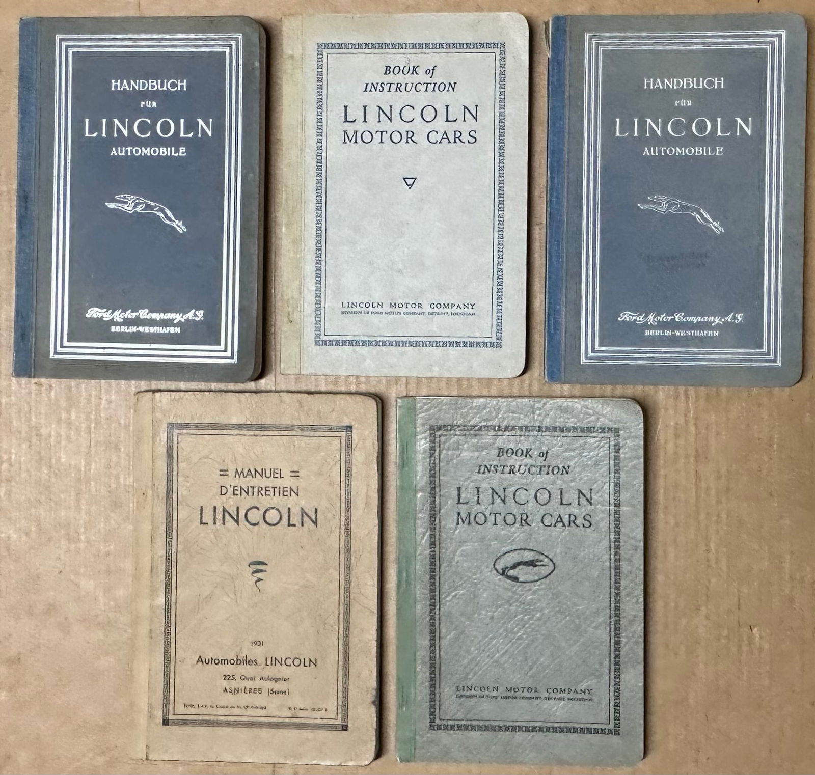 FIVE LINCOLN MANUALS - THREE