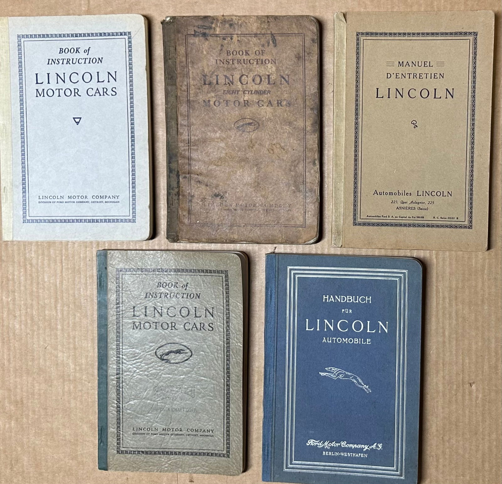 FIVE LINCOLN MANUALS - THREE