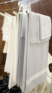 FIVE LINEN TABLECLOTHS SOME WI