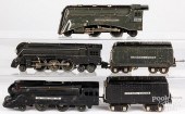 FIVE LIONEL LOCOMOTIVES AND TE