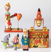 FIVE LITHOGRAPHED TIN WIND-UP