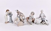 FIVE LLADRO PORCELAIN FIGURESE