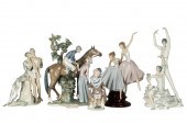 FIVE LLADRO PORCELAIN FIGURESF