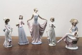 FIVE LLADRO PORCELAIN FIGURINE