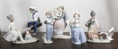 FIVE LLADRO PORCELAIN FIGURINE