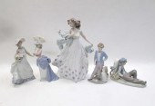 FIVE LLADRO PORCELAIN SCULPTUR