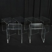 FIVE LUCITE MCM DESIGN STANDS