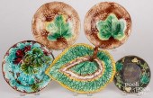 FIVE MAJOLICA PLATESFive majol
