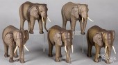 FIVE MARX PLASTIC ELEPHANT SAF