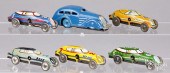 FIVE MARX TIN WIND-UP SPEEDWAY