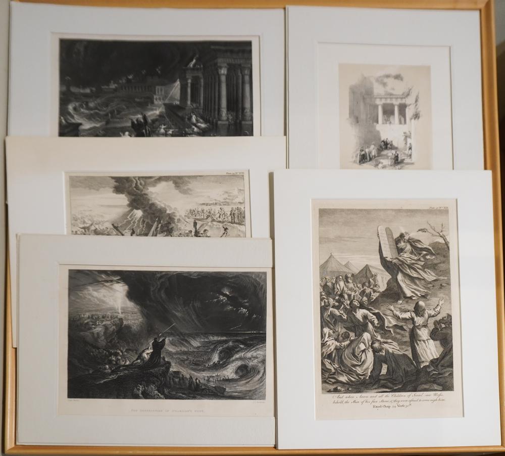 FIVE MATTED ENGRAVINGS, BIBLICAL