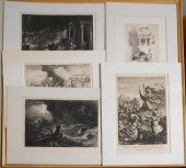 FIVE MATTED ENGRAVINGS, BIBLIC