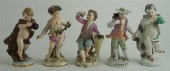 FIVE MEISSEN PORCELAIN FIGURES