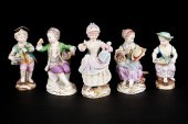 FIVE MEISSEN STATUETTESFIVE ME