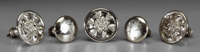 Five mercury glass tiebacks: