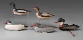Five Merganser Decoys two by J