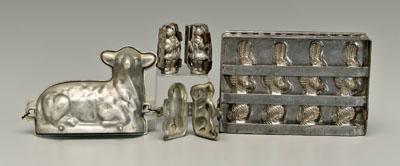 Five metal molds: one steel