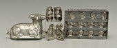 Five metal molds: one steel ch