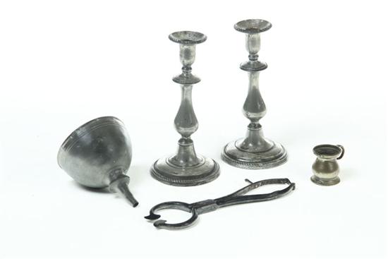 FIVE METALWARE ITEMS.  American and