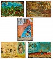 FIVE MEXICAN RETABLOSFive Mexi