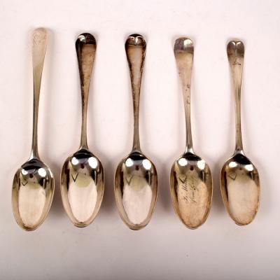 Five mid 18th Century silver