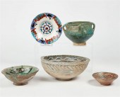 FIVE MIDDLE EASTERN POTTERY BO