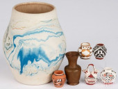 FIVE MINIATURE ACOMA INDIAN PO
