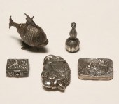 Five miniature figural sterlin
